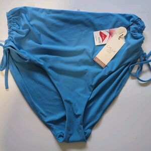 Calia Swim Bottom womens XXL Ruchee Side-Tie High-Rise Tranquil Blue NWT